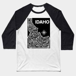 Idaho map Baseball T-Shirt